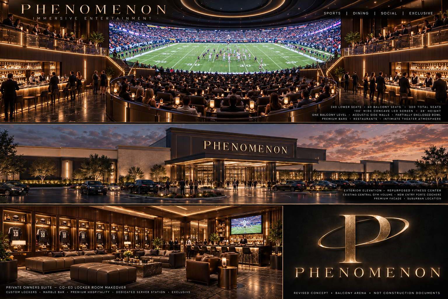 The original venue vision — PHENOMENON concept rendering
